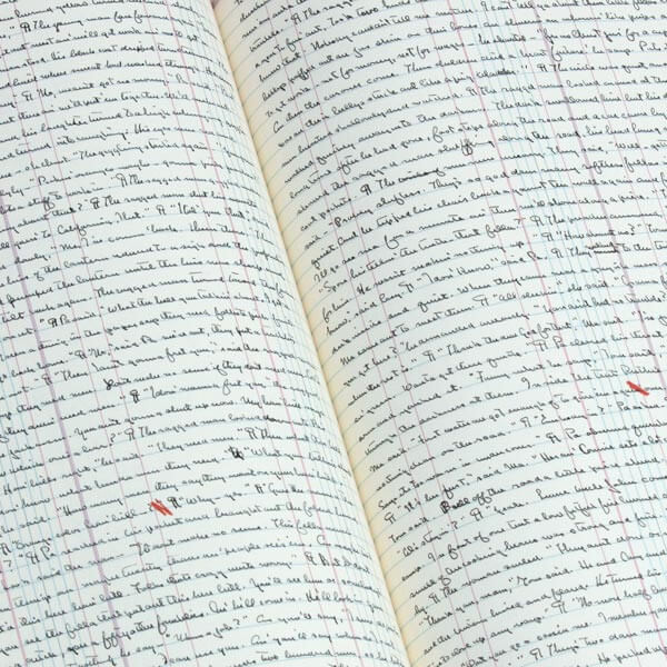 The Grapes of Wrath manuscript book