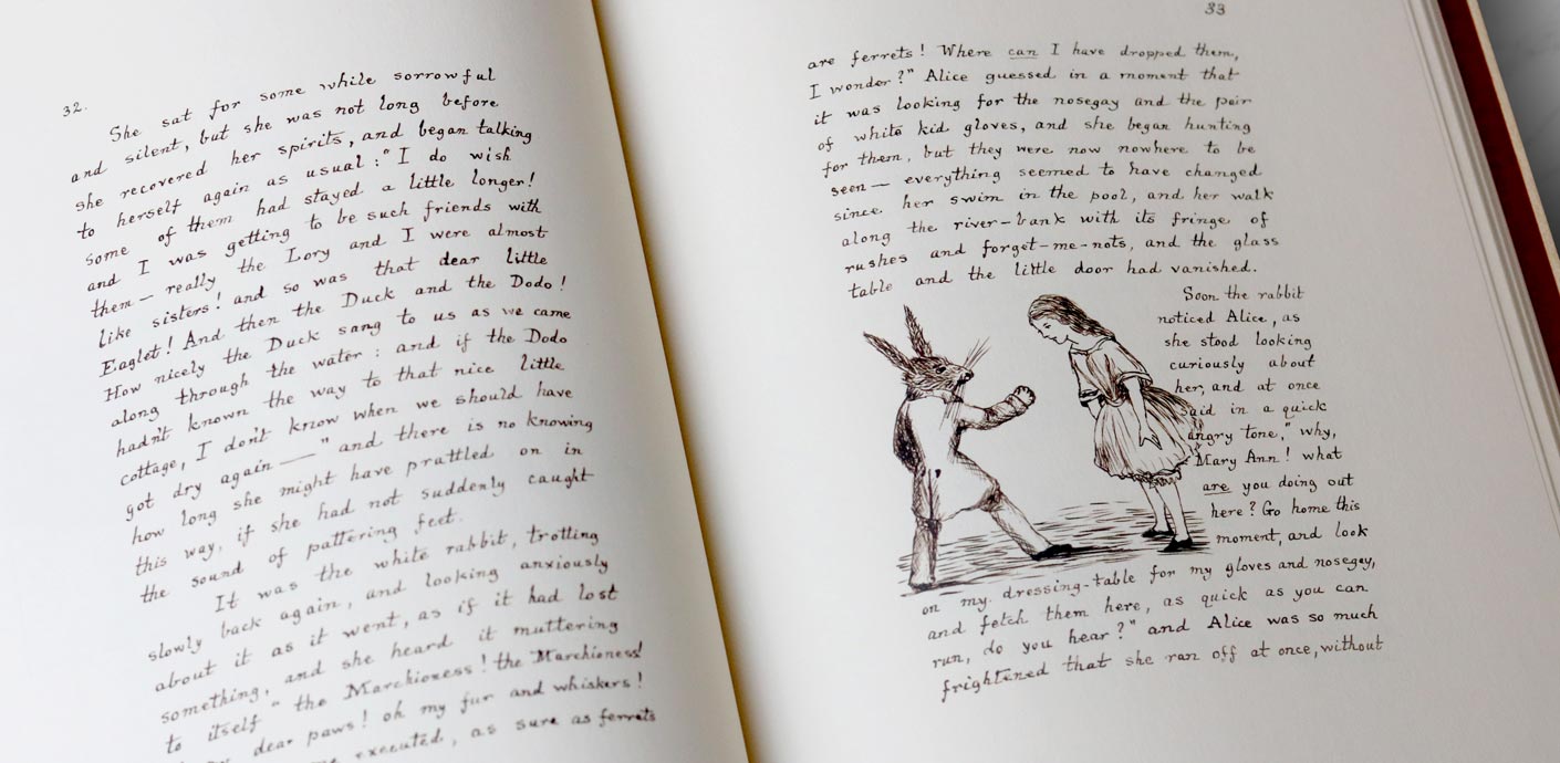 o manuscrito de Alice no país das maravilhas