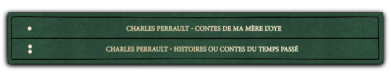 La tranche du livre du manuscrit des Contes Perrault