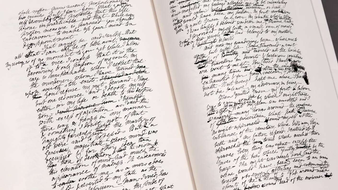 Mary Shelley livre manuscrit