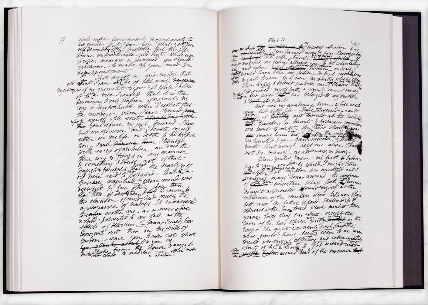 le manuscrit original de Frankenstein de Mary Shelley