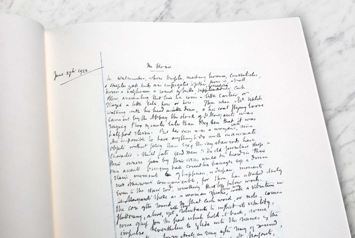 Mrs Dalloway: first opening on the first page of notebook one