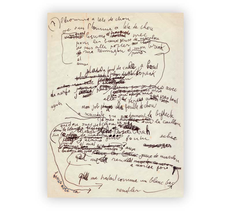 page manuscrit Homme à tête de chou