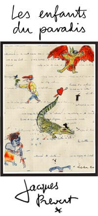 Les Enfants du paradis Tableau Manuscrit